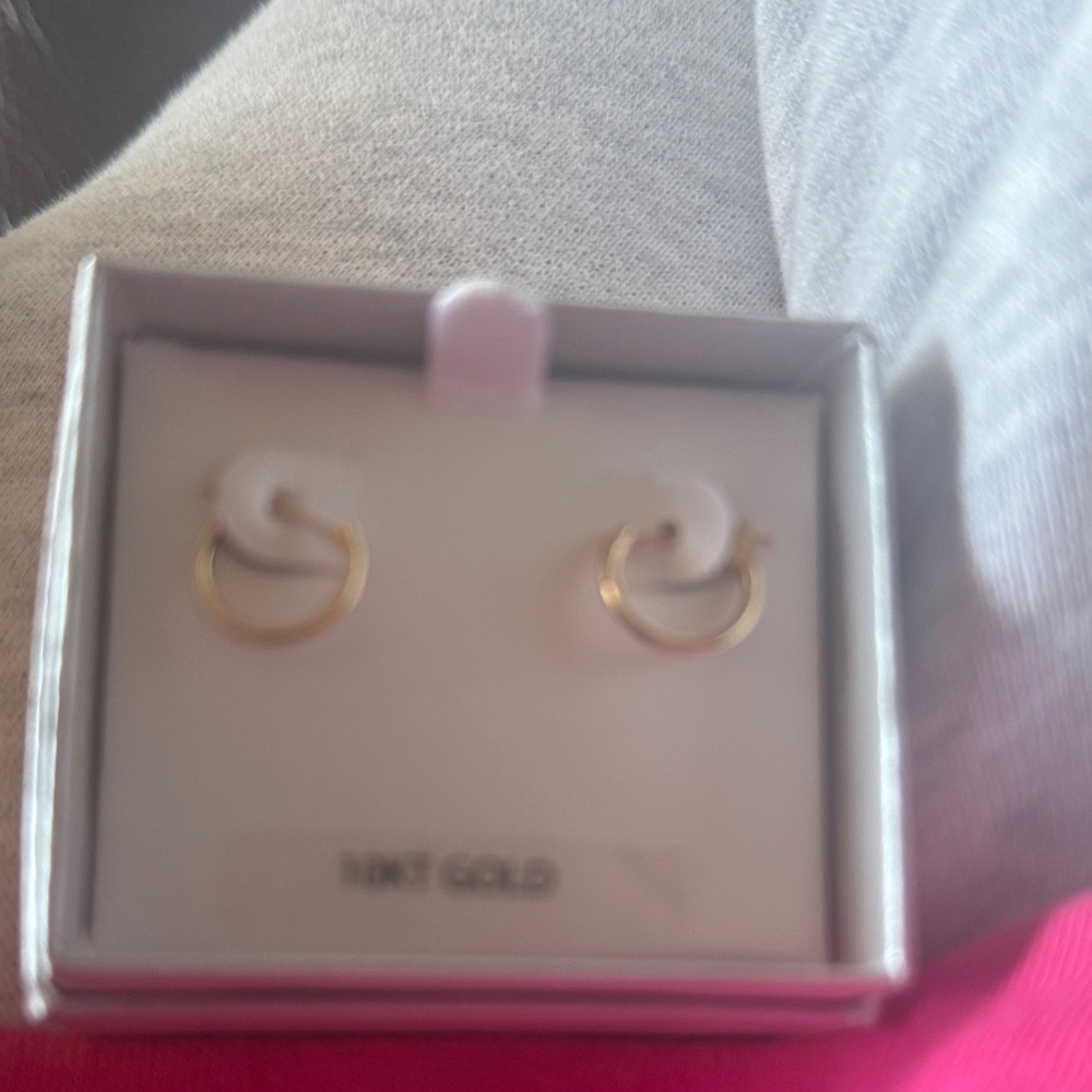 belk Yellow Gold Small Hoop Earrings - Picture 2 of 2